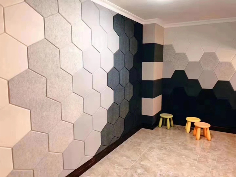 Hexagon Polyester Fiber Acoustic Panel Soundproof Wall Absorbing Panels Sound Insalution Acoustic Felt Panel