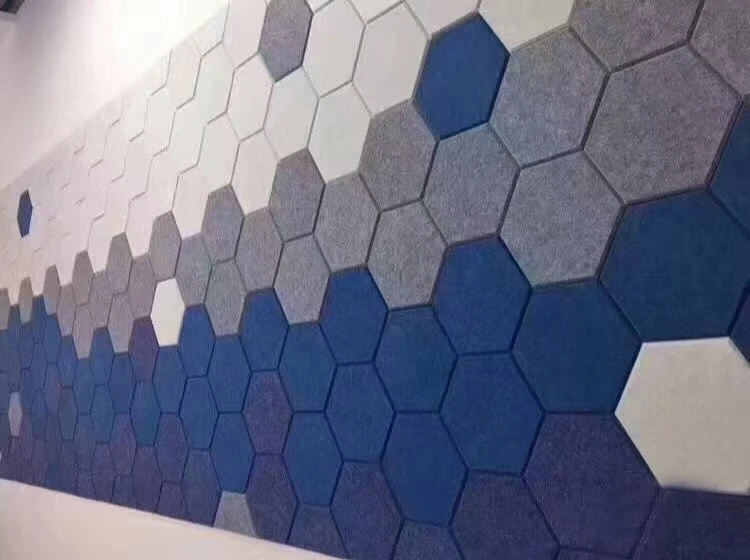 Hexagon Polyester Fiber Acoustic Panel Soundproof Wall Absorbing Panels Sound Insalution Acoustic Felt Panel