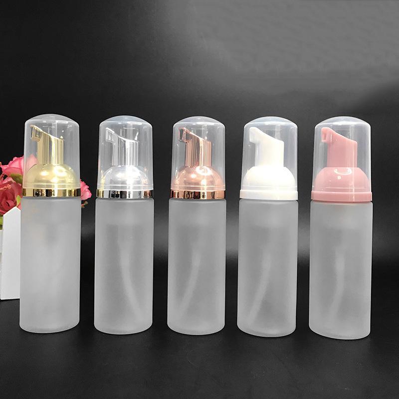 50ml Travel Foamer Frosted Plastic Foam Bottles with Gold/Silver Pump Hand Wash Soap Mousse Cream Dispenser Bubbling Bottle