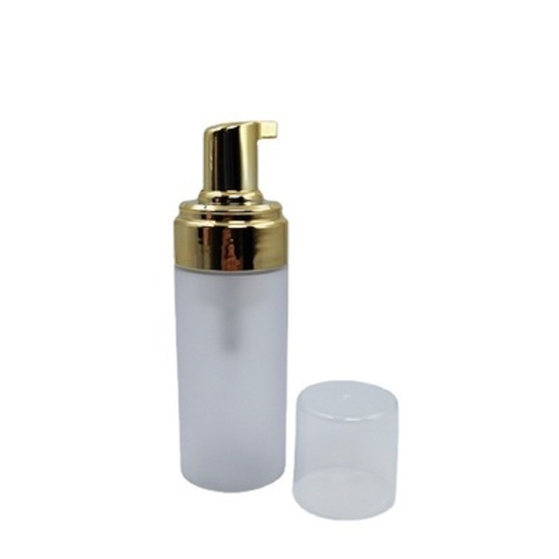 50ml Travel Foamer Frosted Plastic Foam Bottles with Gold/Silver Pump Hand Wash Soap Mousse Cream Dispenser Bubbling Bottle