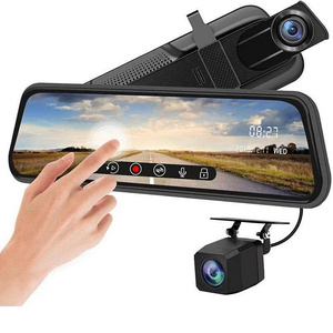 2160P Touch Screen 12 Inch Rearview 4k Car Dvr Mirror Dash Cam Video Recorder With GPS Night Vision Reverse Dash Camera