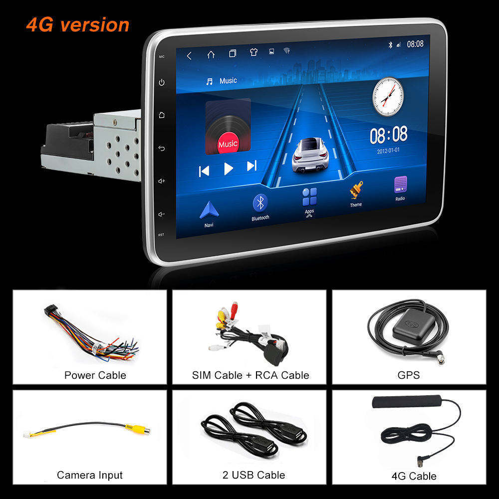 Wholesale 2Din 1din 10 Inch 8227 Touch Screen 360 degree rotation Gps Navigation Car Dvd Player 2+32Gb Android car radio