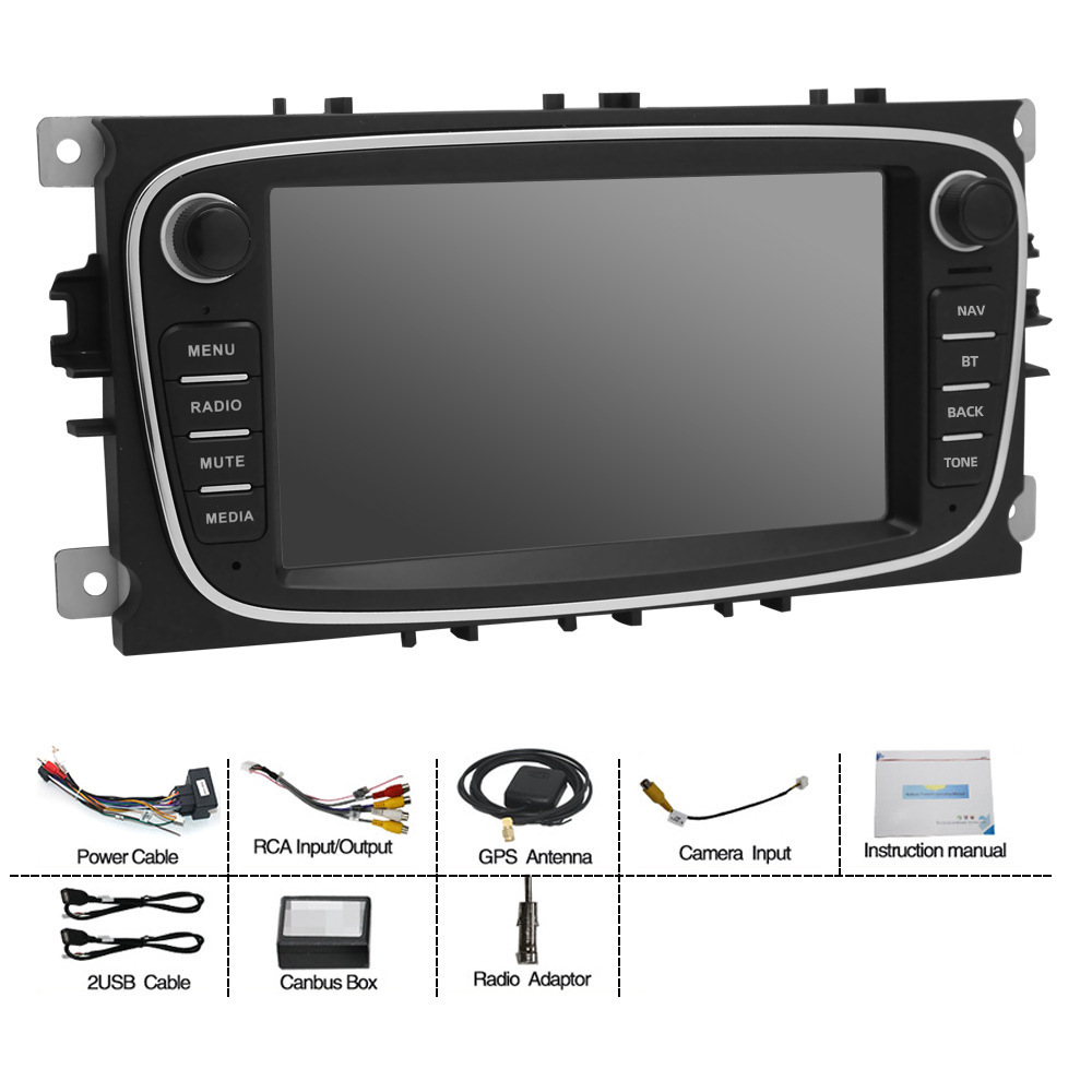 Ford Focus Android Auto stereo 7'' Touch Screen Carplay Wifi GPS Car Radio For Ford Focus II 2008 -2011 For Mondeo C-Max S-Max