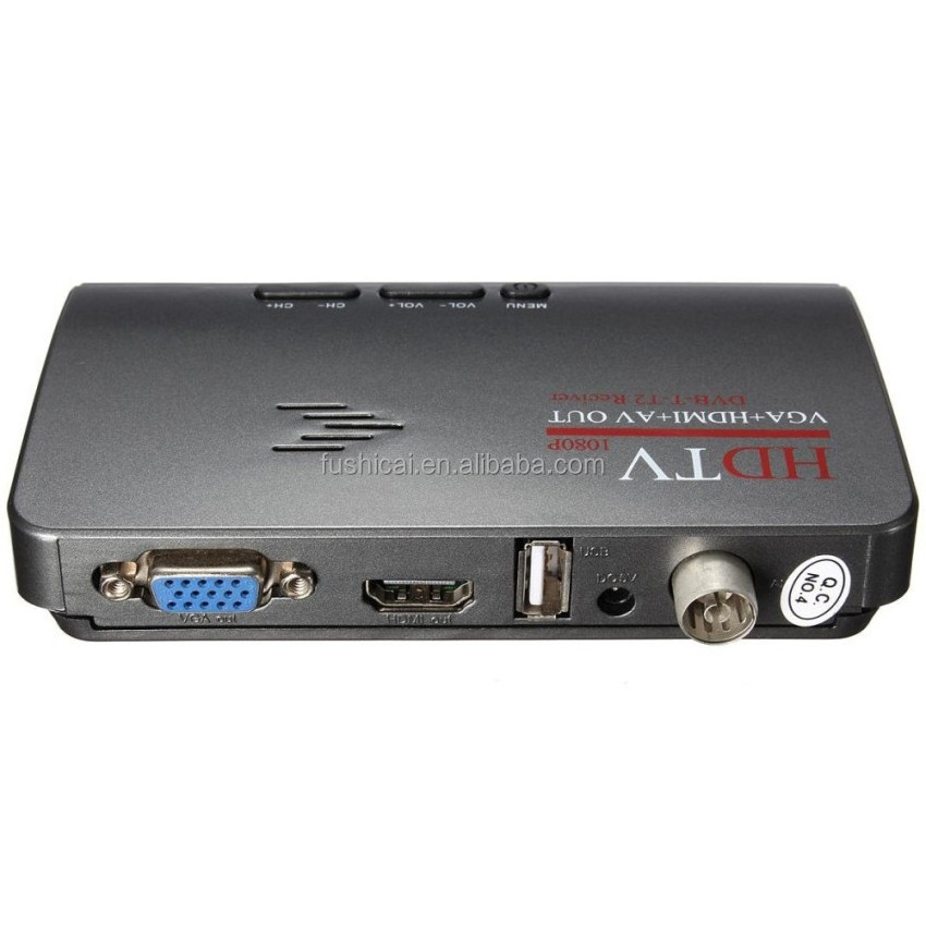 Mini FTA VGA DVB-T2 Set-Top Box 1080P Full HD TV Receiver for DVB-T2