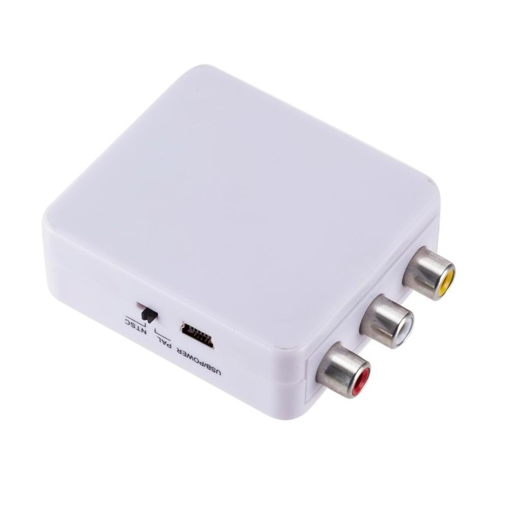 Mini VGA to AV Converter Adapter Support HD 1080P VGA2AV RCA Converter with 3.5mm audio