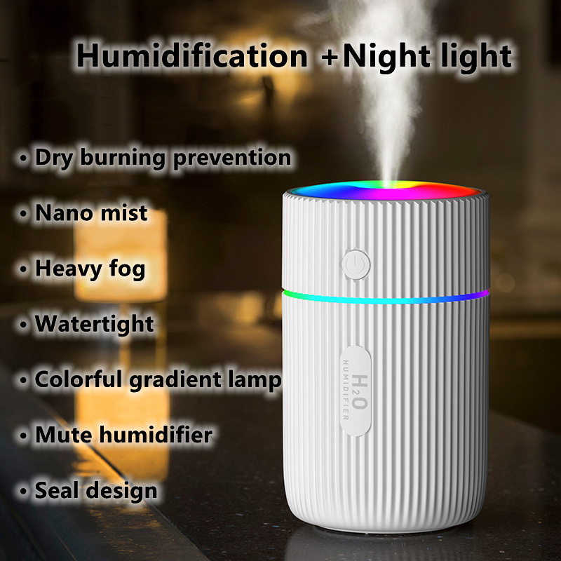 Hot sale mini car race lamp portable cool mist usb 200ml air purifier humidifier