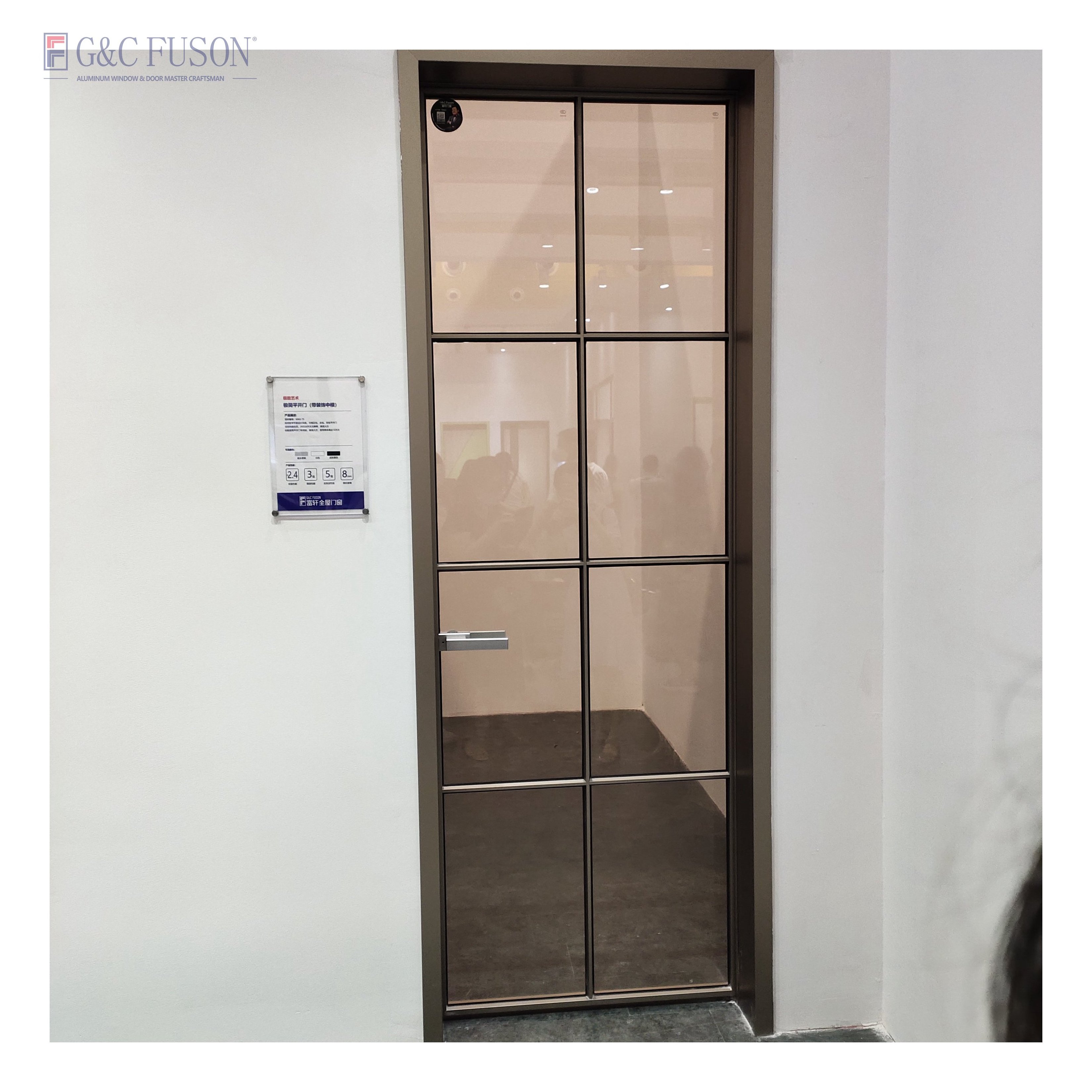 Fuson Modern Indoor Aluminium French Casement Swing Glass Door Internal Glass Walls Divider Interior Metal Framed French Doors