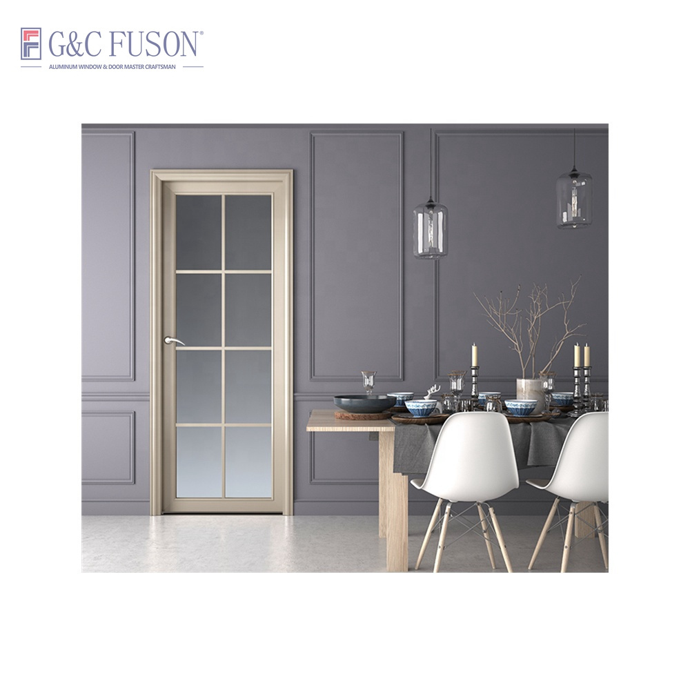 Fuson Factory Best Simple Design Modern Aluminum Casement Concealed Sliding Door For Living Room And Bathroom With Hardware