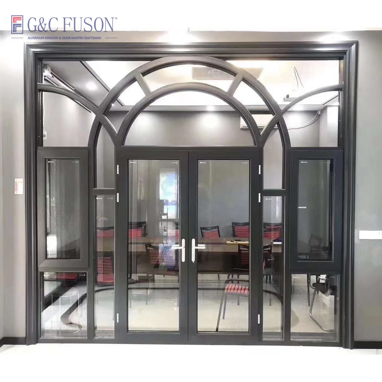 Fuson New Fashion Luxury Aluminum Casement Door And Aluminium Swing Door For Residential Commercial Aluminium Glass Door