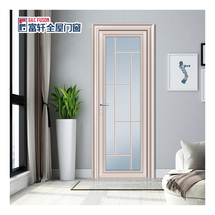 Fuson Brand New High Quality Factory Price Security Entry Door Hurricane Proof Windproof Aluminum Frame Glass Casement Door