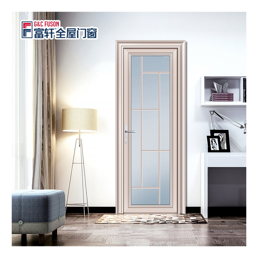 Fuson Brand New High Quality Factory Price Security Entry Door Hurricane Proof Windproof Aluminum Frame Glass Casement Door