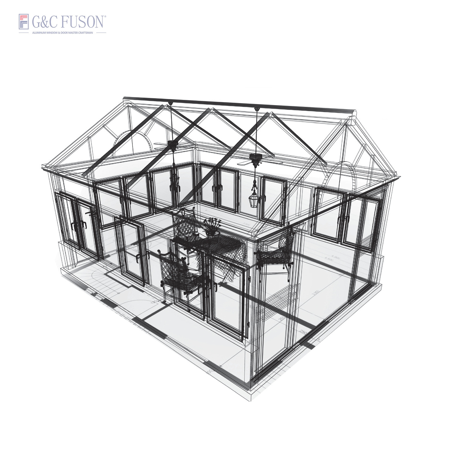 Fuson New Product Customization Customized Winter Garden Aluminum Glass House Thermal Insulation Sunroom