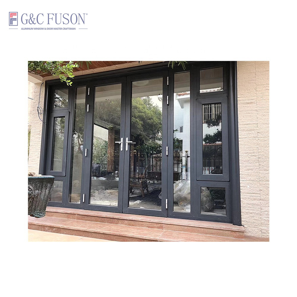 Fuson New Fashion Luxury Aluminum Casement Door And Aluminium Swing Door For Residential Commercial Aluminium Glass Door