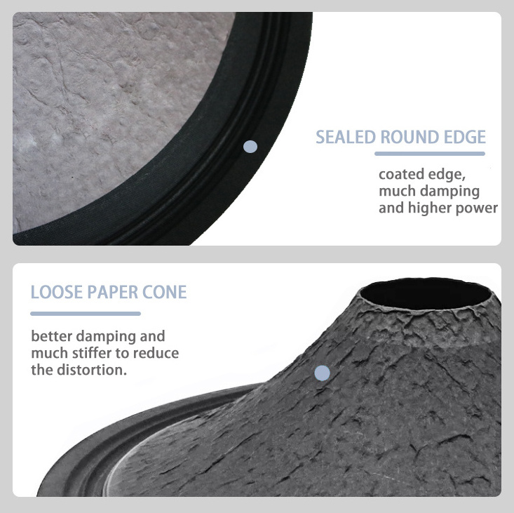 Great deal 12 inch oem odm pro audio cloth edge surround black paper cone pressed or non-pressed speaker cones