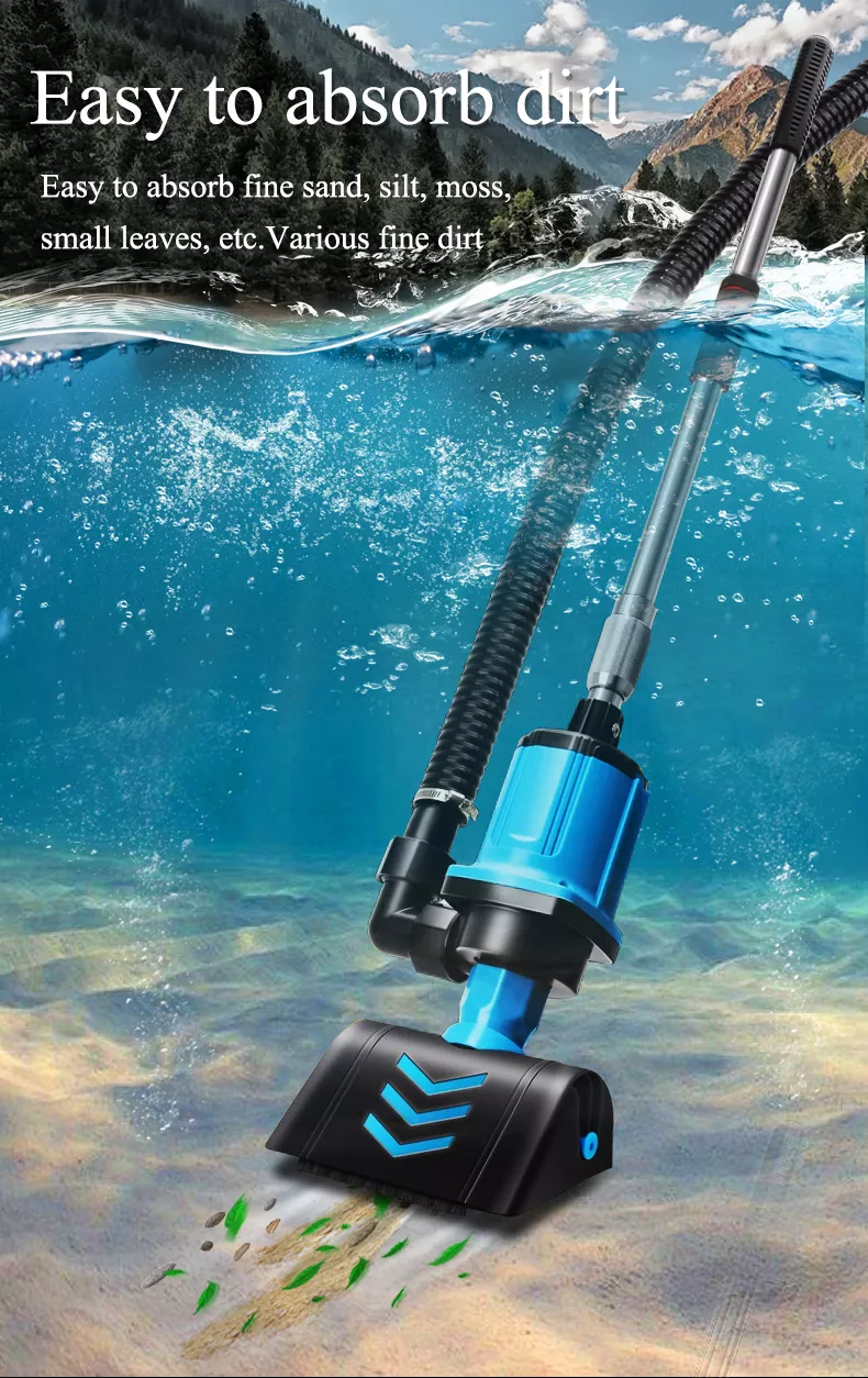 Manual fish pond cleaner handheld suction pond vacuum cleaner machine