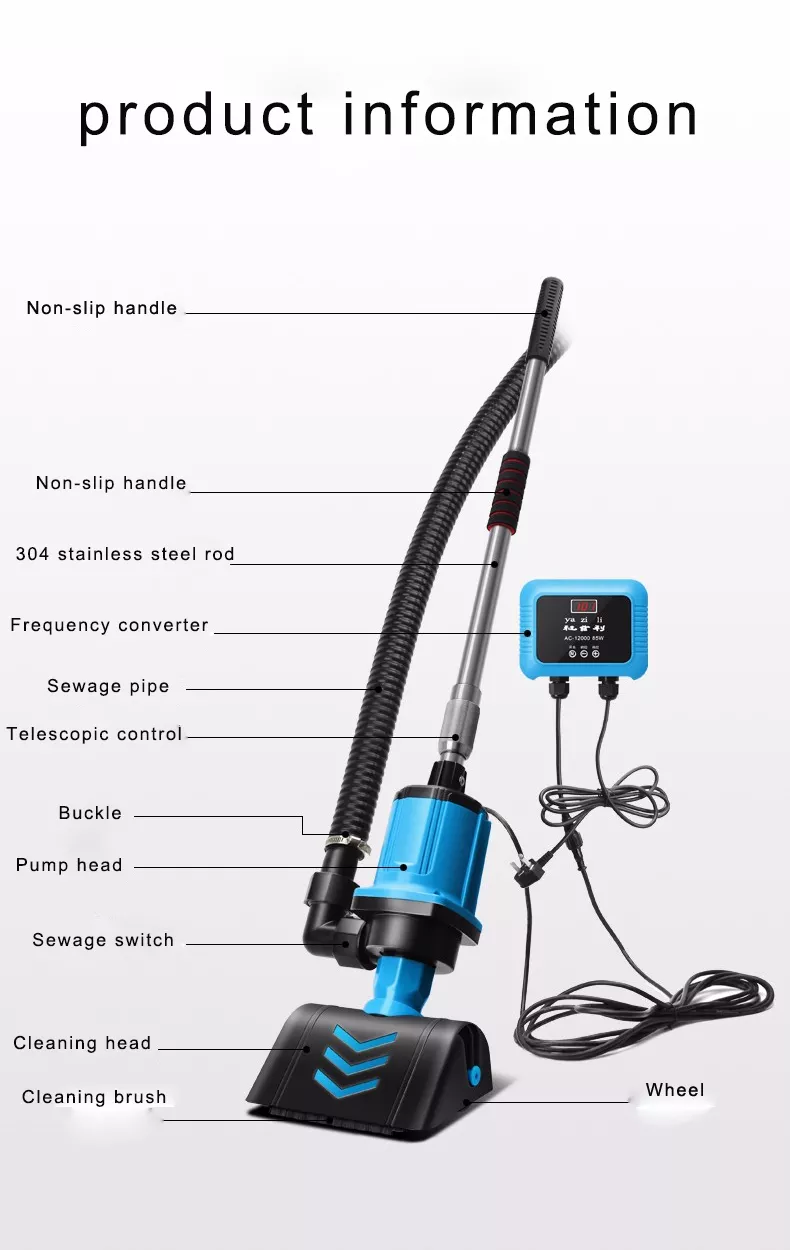 Manual fish pond cleaner handheld suction pond vacuum cleaner machine