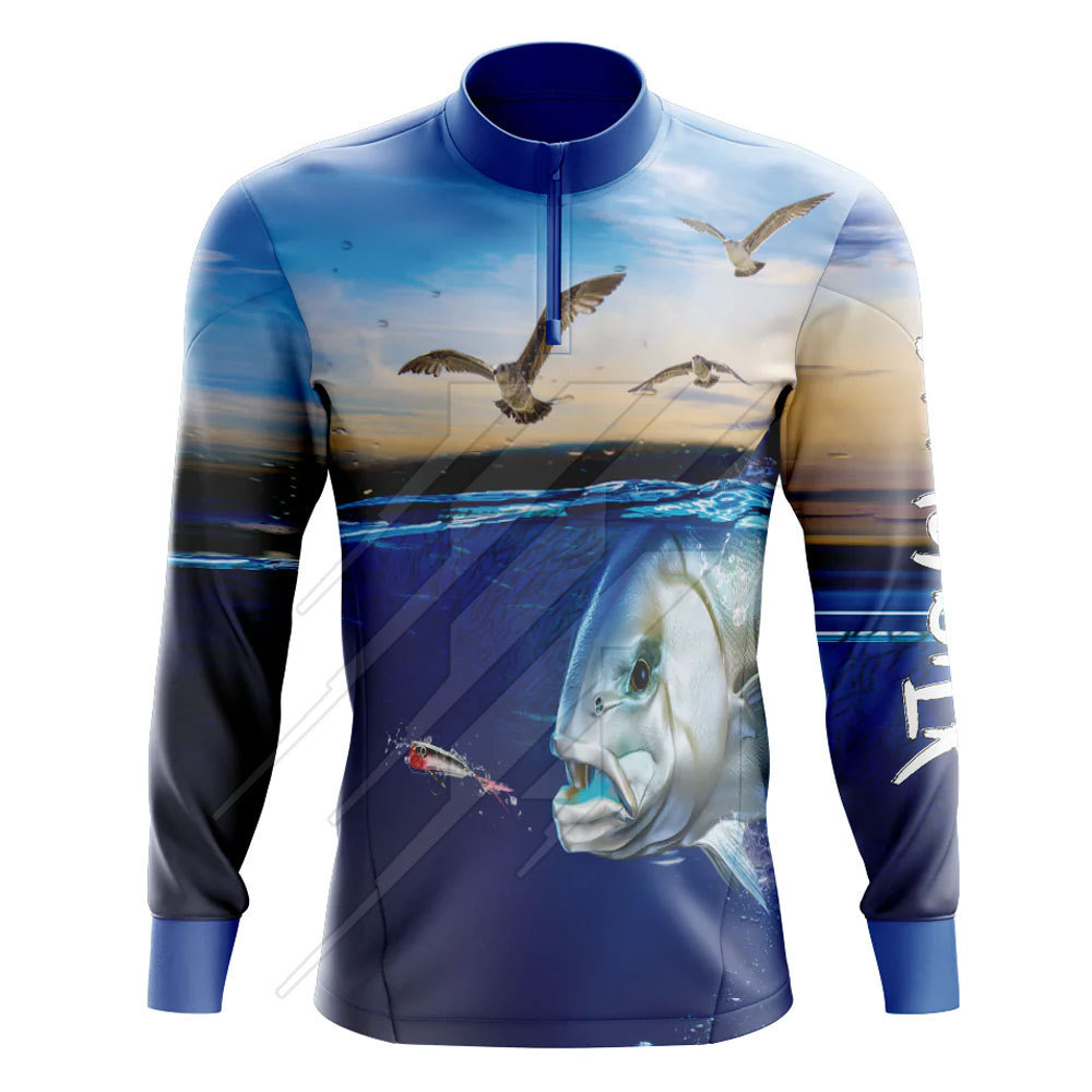 OEM Custom Quick Dry UV Protection Fishing T Shirts Mens Blank Fishing Long Sleeve Shirt