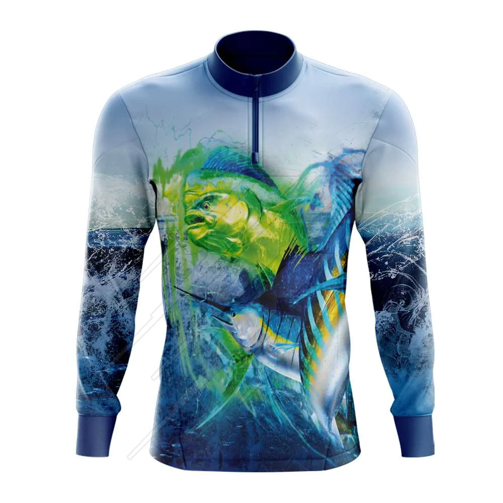 OEM Custom Quick Dry UV Protection Fishing T Shirts Mens Blank Fishing Long Sleeve Shirt