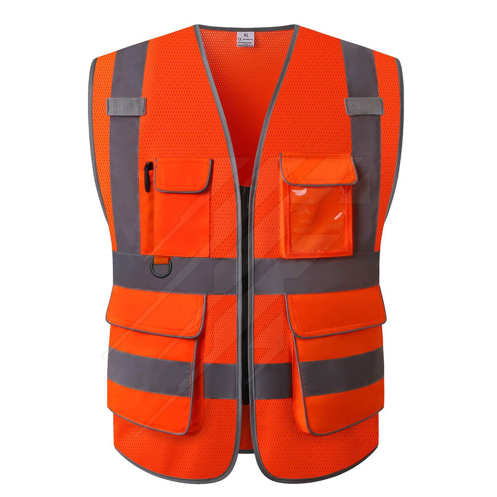 Factory Wholesale Hi Vis Vest Adult polyester mesh Safety vest Reflector Construction High Visibility Reflective Vest