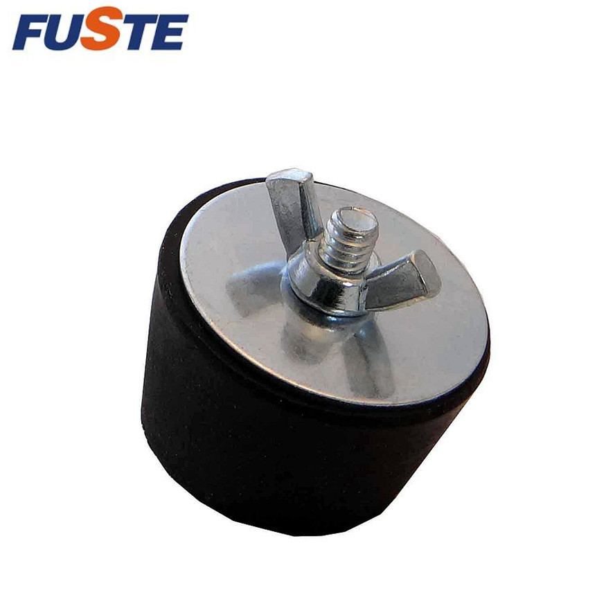 Molded car buffer rubber shock absorber with metal insert