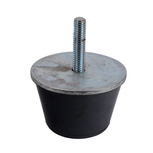 Molded car buffer rubber shock absorber with metal insert