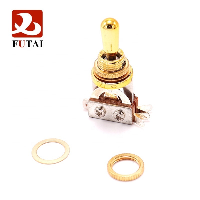 NEW Metal Knob 3 Way Electric Guitar Pickup Toggle Switch Selector Toggle Switch with Metal Tip Knob Black/Gold/Chrome