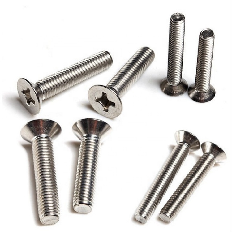 304 316 stainless steel ANSI B18.6.3F Cross recessed screw flat countersunk head machine screws