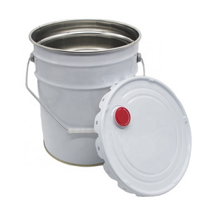 20L UN approved empty metal iron pail chemical grease round metal tin can bucket with lid