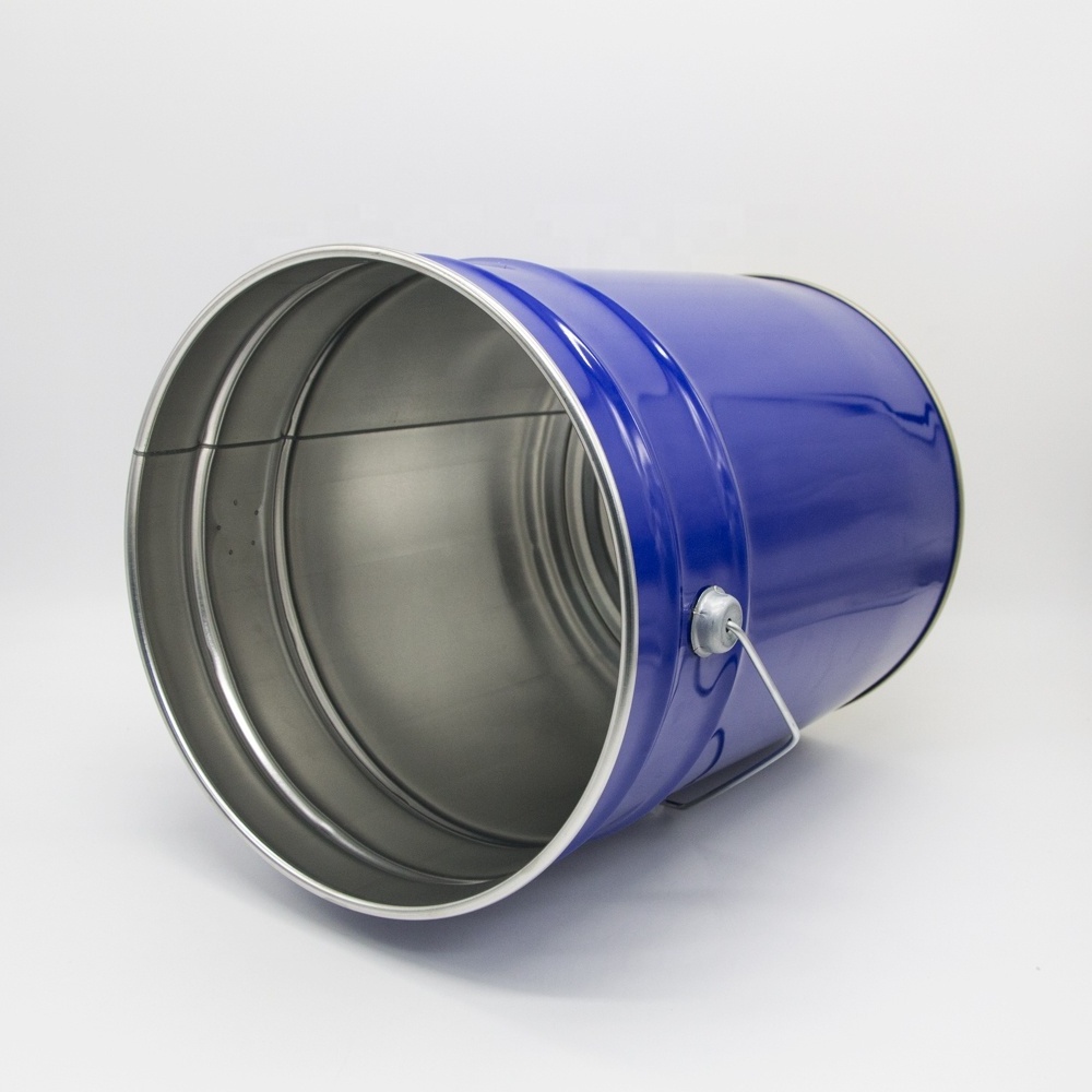 20L UN approved empty metal iron pail chemical grease round metal tin can bucket with lid