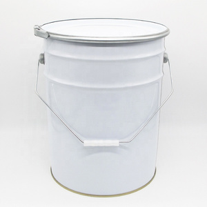 Wholesale Lock ring pail 20 litre barrel drum container customized round paint metal tin bucket with metal cap