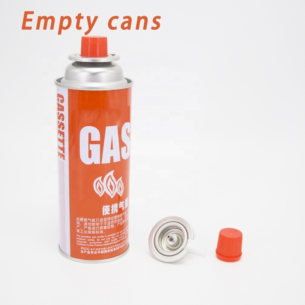 Futen butane empty can factory hot sale propane 227g butane refill gas camping cartridge cans