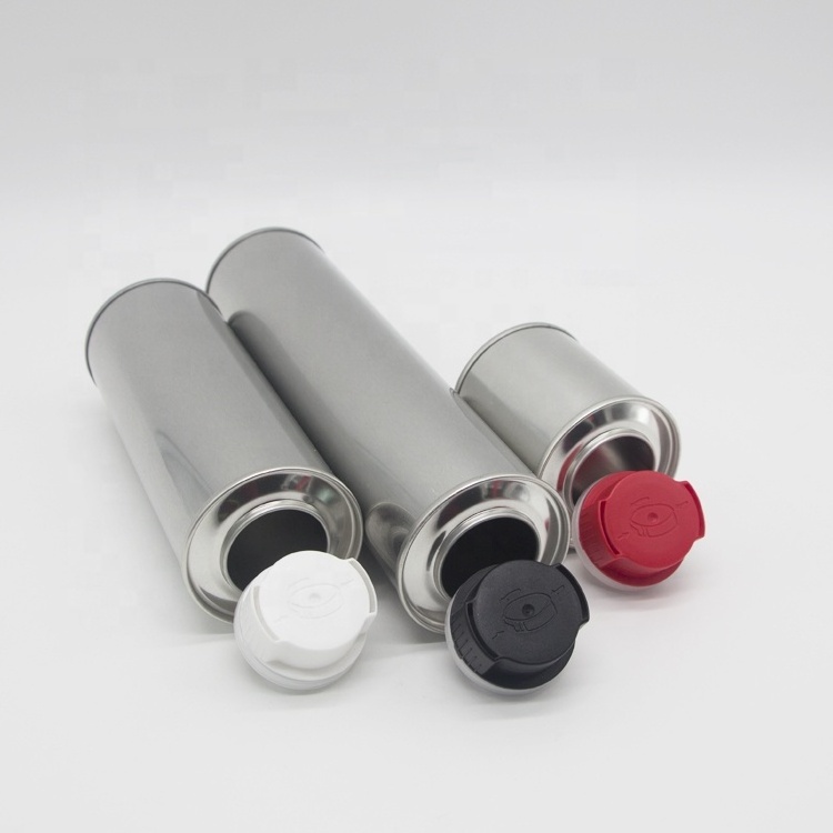 Various size 52mm 56mm 57mm 60mm 65mm aerosol empty can with plastic cap for sale