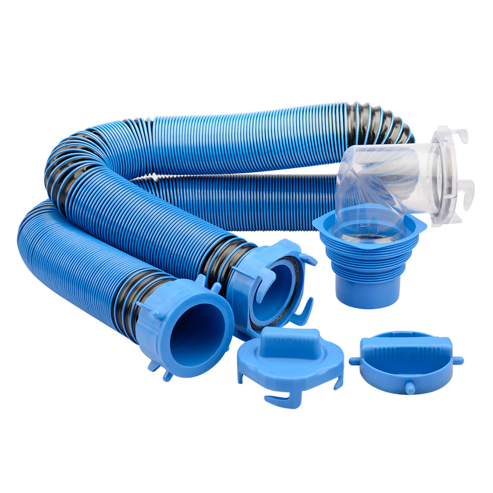 RV Sewer Hose Kit, Swivel Transparent Elbow with 4-in-1 Dump Station Fitting-Storage