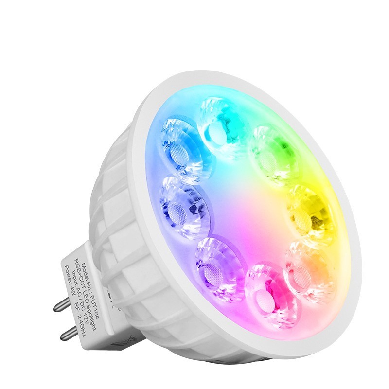 Mi light Miboxer FUT104 4W MR16 RGB+CCT Smart LED Spotlight DC12V Dimmable Full color Led Bulbs 2.4G wireless control