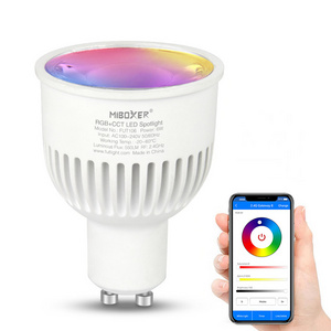 2.4G WiFi Smart LED Light Spotlight FUT106 Milight Compatible with Alexa and Google Home RGBCW Multi-Color 6W GU10 Bulb