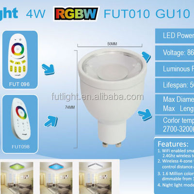 MIi.light wifi future light bulb GU10 RGBW color changing led bulb smartphone and remote control led gu10 bulb