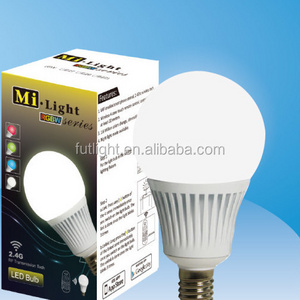 China Wholesale Mi.Light RGB+CCT(2700-6500K) 6w e27 2.4G RF remote control indoor wifi Smart led light bulb