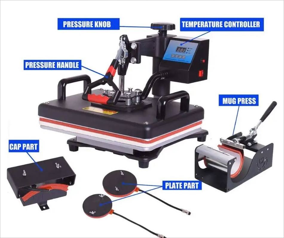 Heat Press Machine Dye Sublimation Printing Machine Push Pull Swing 8 in 1 Multifunctional Provided Flatbed Printer Manual 22