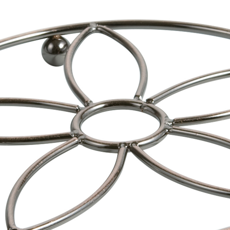 Practical & Convenient Round-shape Metal Wire Trivet Metal Pot Holder & Pan Support Dining Table Mat Metal Trivet