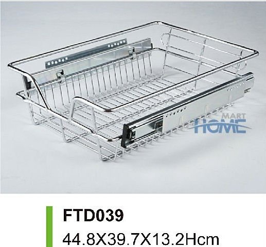 Stainless Steel Chrome Plated Wire Modern Design Sliding Cabinet Kitchen Necessities Dish Rack Accessories Drawer Baskets