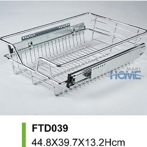 Stainless Steel Chrome Plated Wire Modern Design Sliding Cabinet Kitchen Necessities Dish Rack Accessories Drawer Baskets