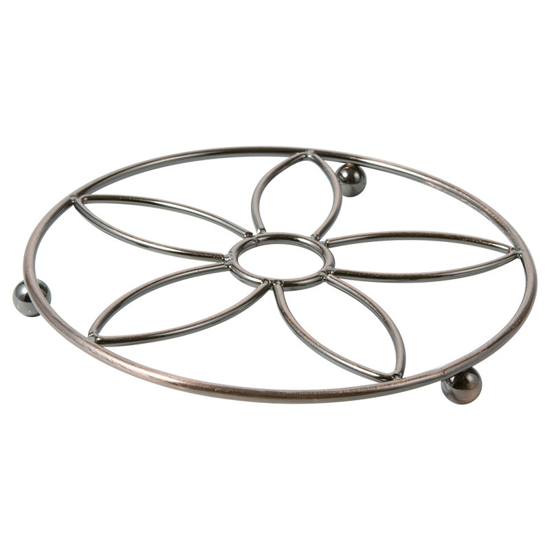 Practical & Convenient Round-shape Metal Wire Trivet Metal Pot Holder & Pan Support Dining Table Mat Metal Trivet