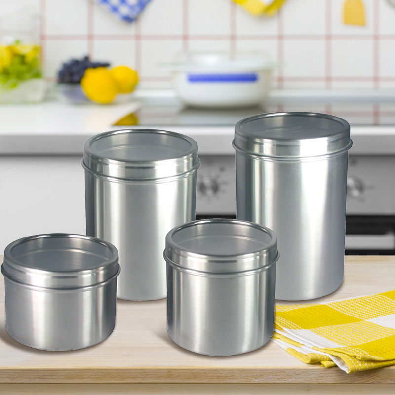 Creatives Stainless Steel  Food Storage Canister Jar Kitchen Metal Canisters Storage Bottles Coffee Sugar Tea Seasoning Jar