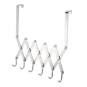 Foldable Over Door Hook Metal Material Over The Door Sundries Hanging Rack Overdoor Six Hooks Coat hook Over Door Towel Rack