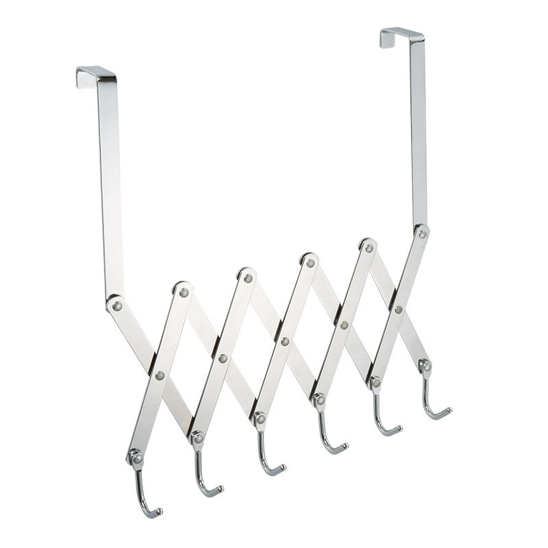 Foldable Over Door Hook Metal Material Over The Door Sundries Hanging Rack Overdoor Six Hooks Coat hook Over Door Towel Rack