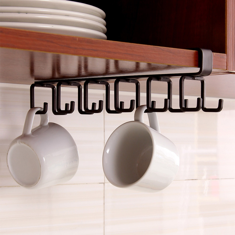 Kitchen Storage Rack Cupboard Hanging Hook Shelf Cup Dish Hanger Chest Storage Shelf Bathroom Holder Organizer