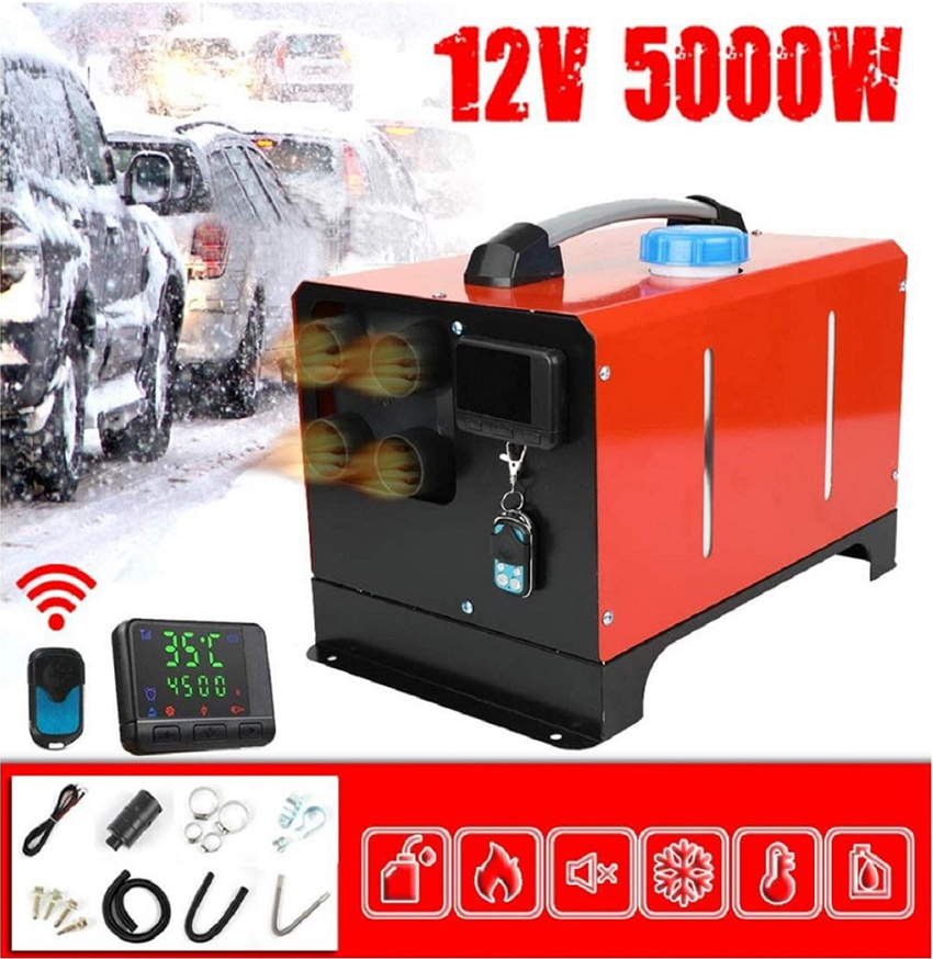 5KW Portable Car Diesel Heaters 12V/24V Electric Air Heating 12 Volt Mini Parking Heater For Truck/Camping/Van/Caravan/RV/Room