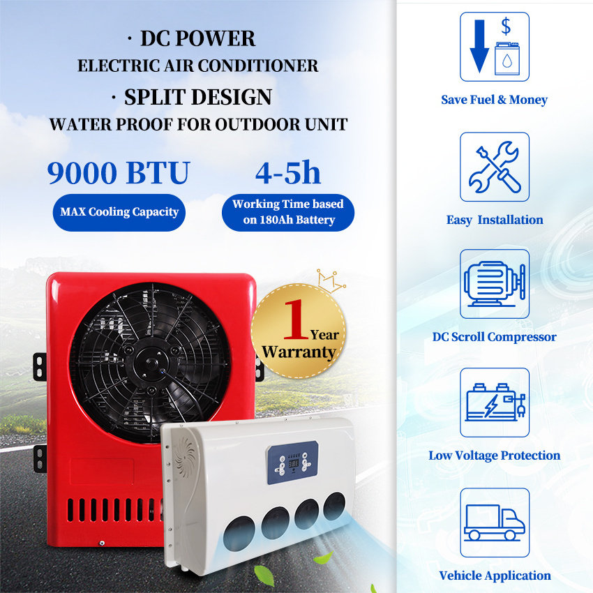 12v/24v small cab air cooling battery driven dc air conditioning systems 12 volt/24 volt parking air conditioner for truck/crane