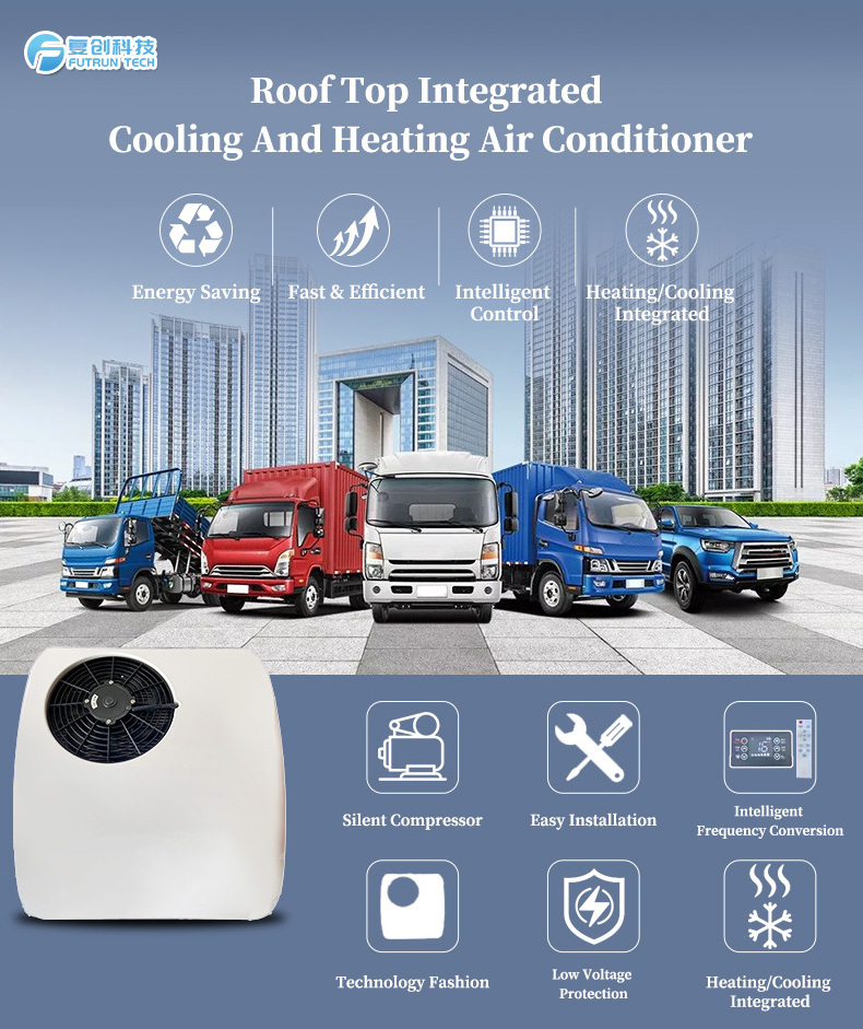 Food truck air conditioner mini air conditioner for car 12V/24V/48V Cooling Heating Electric Car Air Conditioner Semi Truck