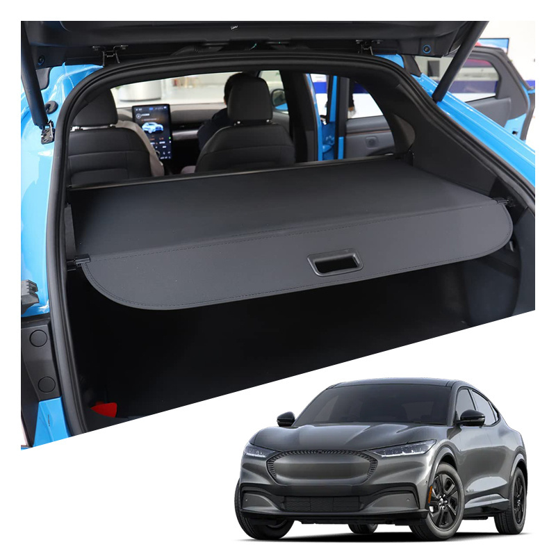 Car Part Canvas Leather Adventure Retractable Trunk Shield Shade Cargo Cover For Ford Mustang Mach-E 2021